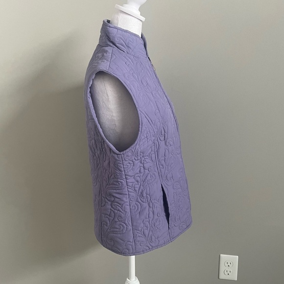 Tres Bien Purple Quilted Embroidered Vest Size Medium - Picture 3 of 7